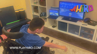 Child playing the ice cream game, arms moving, laughing